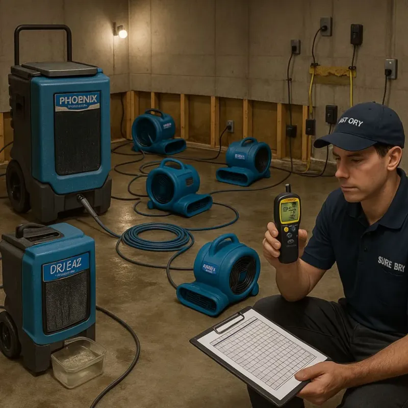 Structural Drying and Dehumidification process in Dousman, WI
